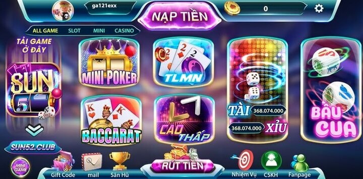 Cập nhật các tính năng của Sun52